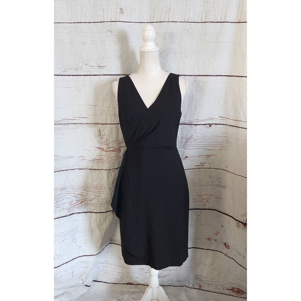J. Crew 365 Faux Wrap Sleeveless Ruffle Black Dress Size 4 NWT
